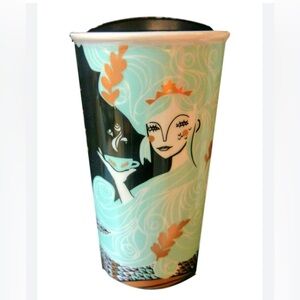 Starbucks Mermaid Siren Limited 2018 Ceramic Travel Mug Cup with Lid 12oz